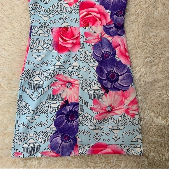 L’atiste By Amy NWT Dress Blue Pink Floral Dress - Picture 8 of 11